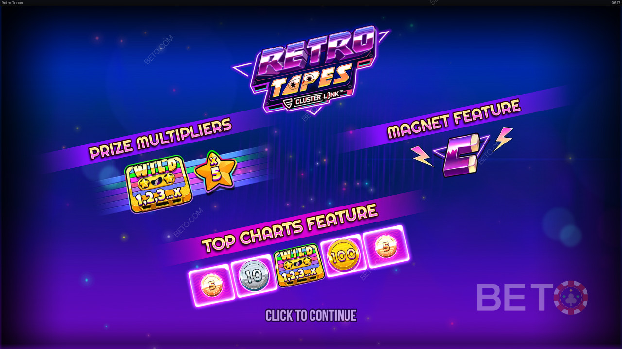 Bonus Features erklärt in Retro Tapes Cluster Link von Push Gaming
