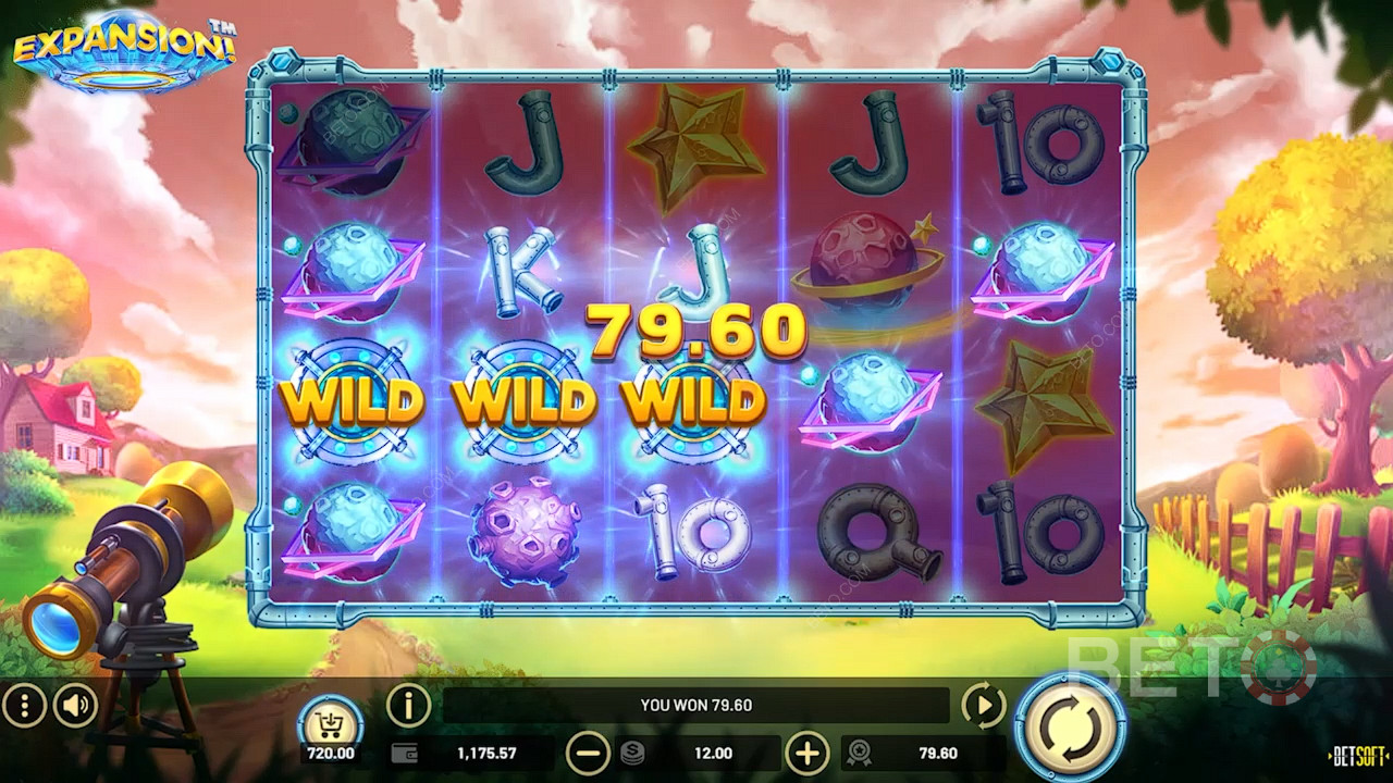 Wild-Symbole sorgen für einfache Gewinne beim Online-Spielautomaten Expansion!