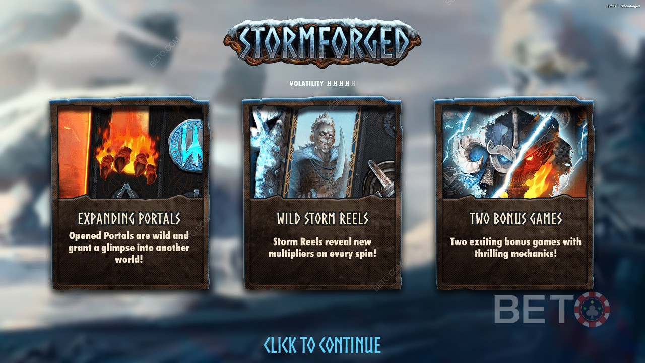 Genießen Sie Expanding Portals, Wild Storm Reels und mehr im Stormforged Online Slot