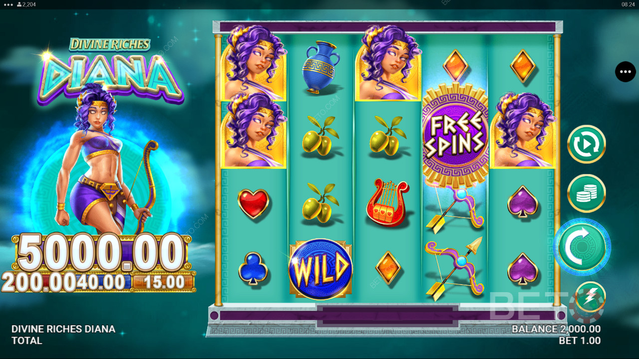 Divine Riches Diana Überprüfung durch BETO Slots