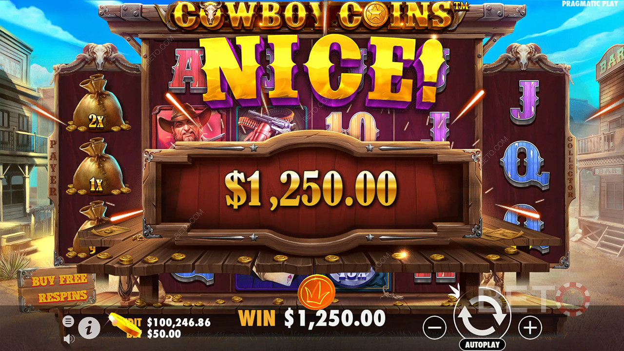 Gewinnen Sie das 30.000-fache Ihres Einsatzes im Cowboy Coins Video Slot!