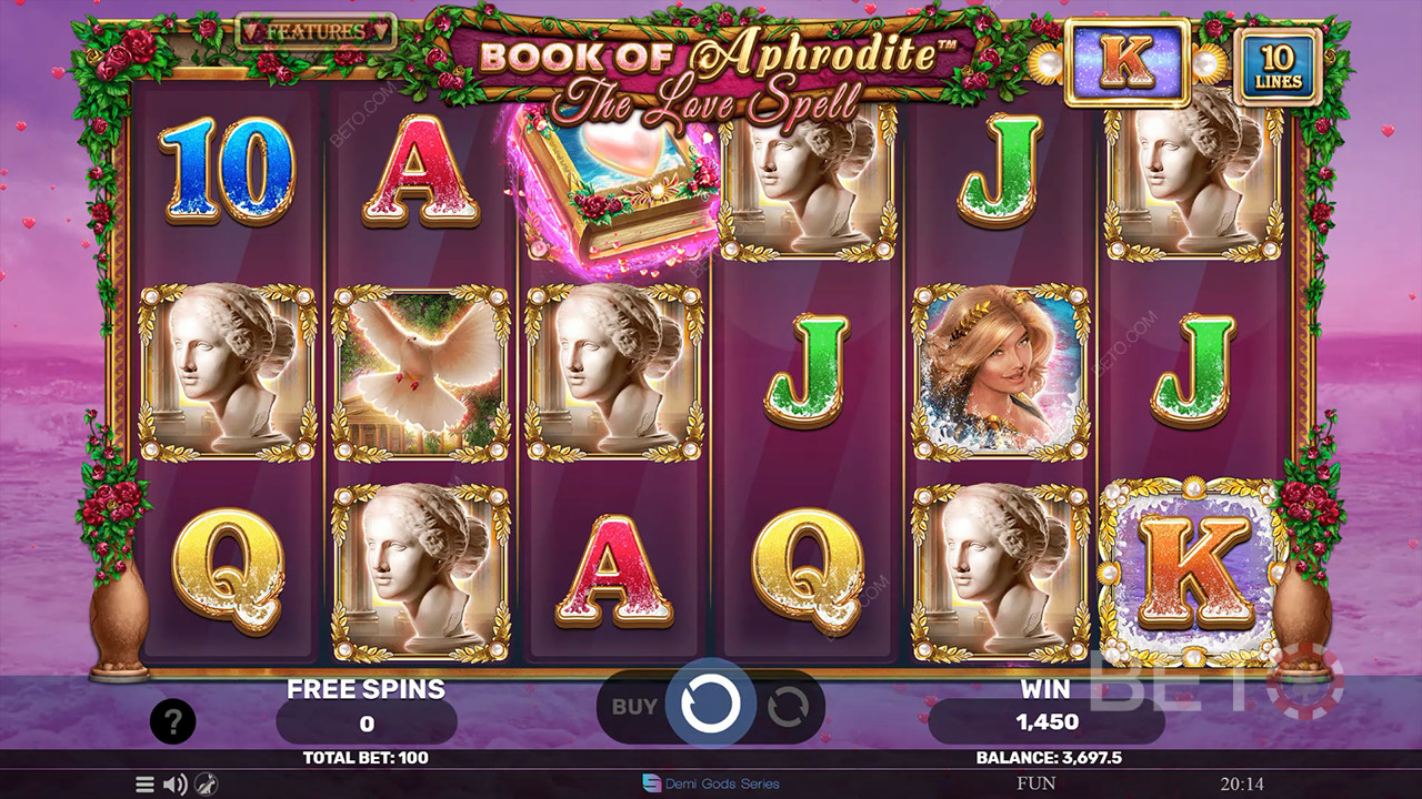 Buch der Aphrodite - Der Liebeszauber Test von BETO Slots