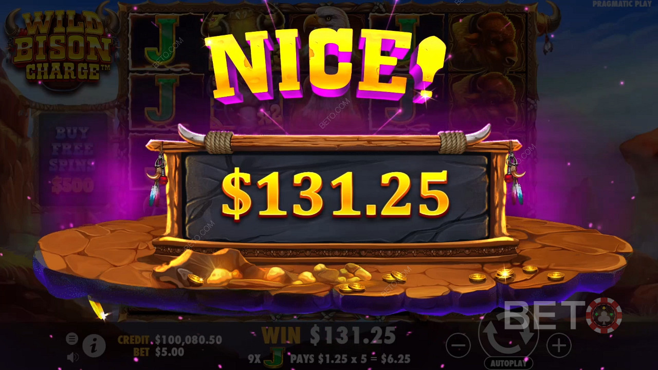 Gewinnen Sie das 12.000-fache Ihres Einsatzes in der Wild Bison Charge Slot Machine!