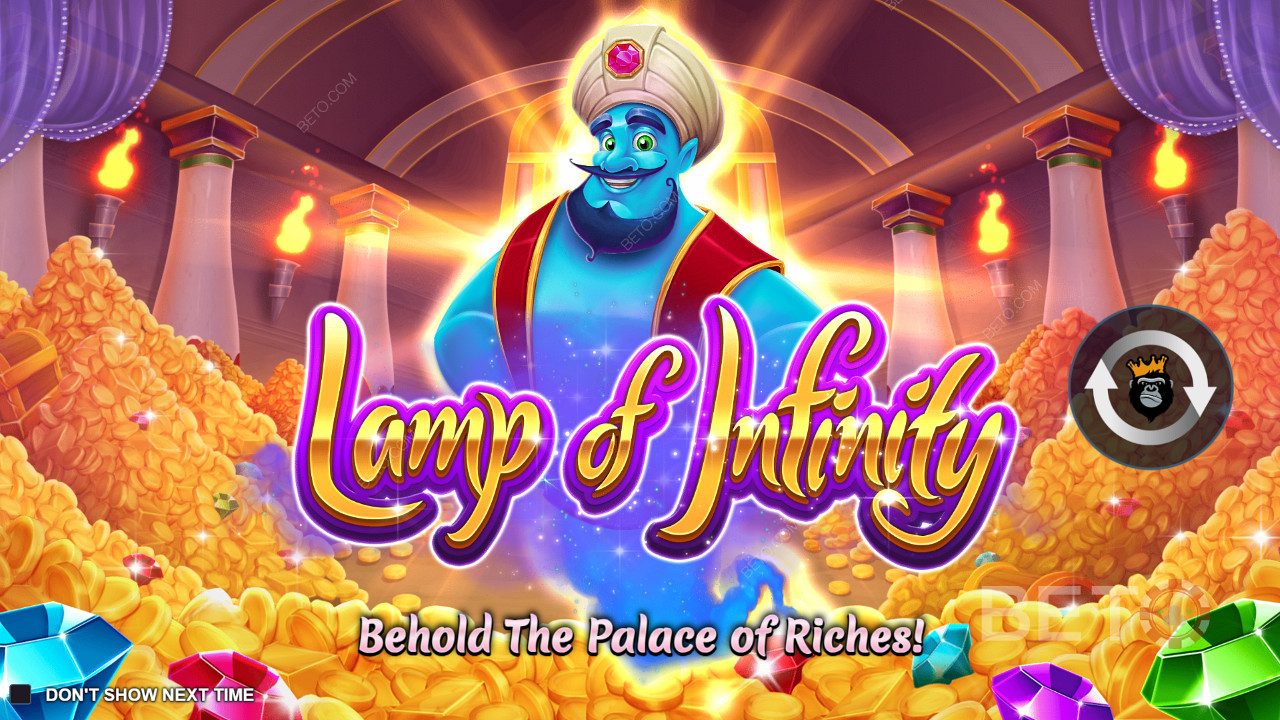Bitten Sie den Flaschengeist um die Erfüllung Ihrer Wünsche im Online-Spielautomaten Lamp of Infinity