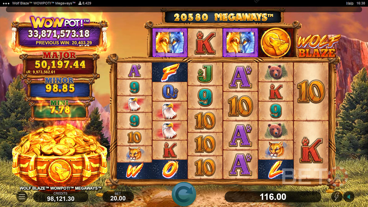 Wolf Blaze WOWPOT! Megaways Überprüfung durch BETO Slots