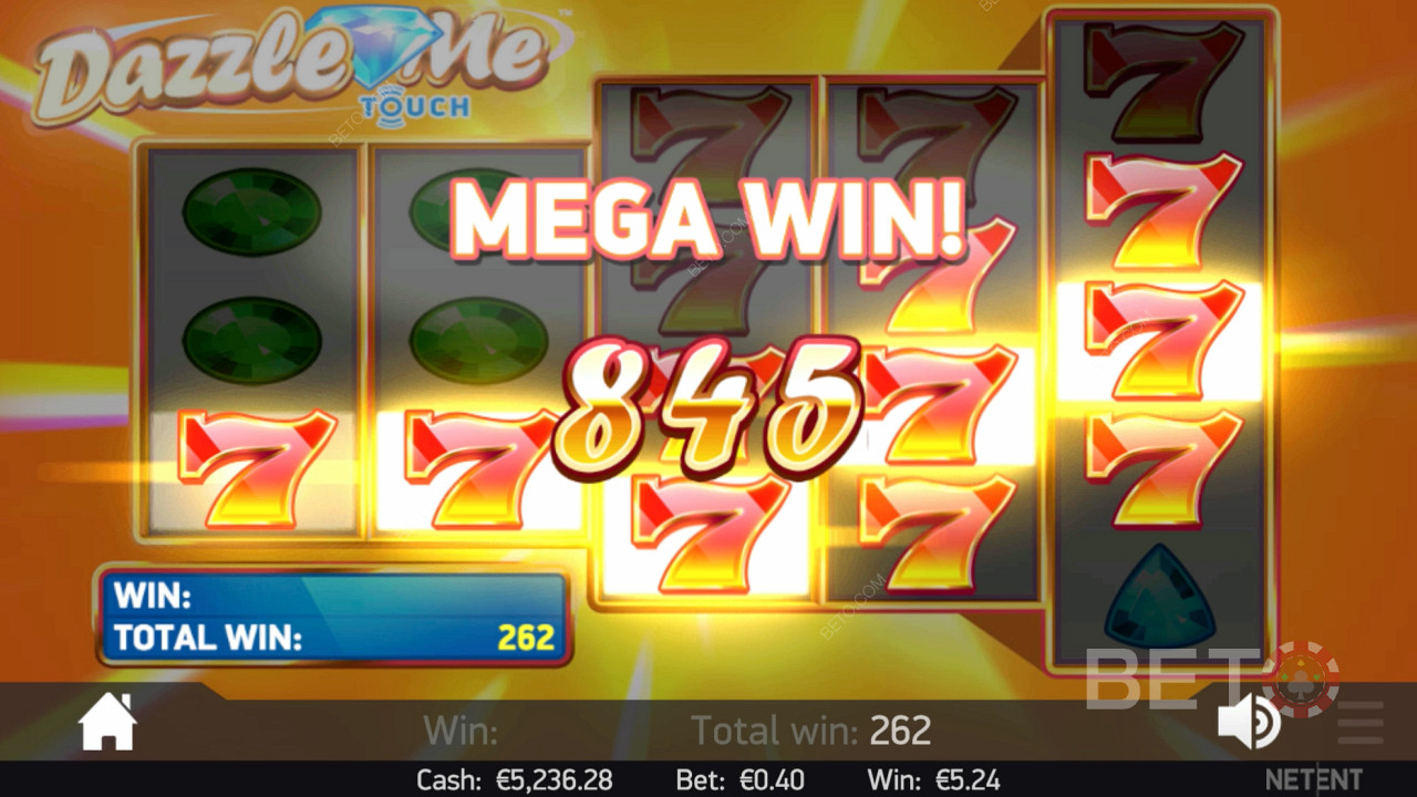Mega-Gewinn bei Dazzle Me Online Slot