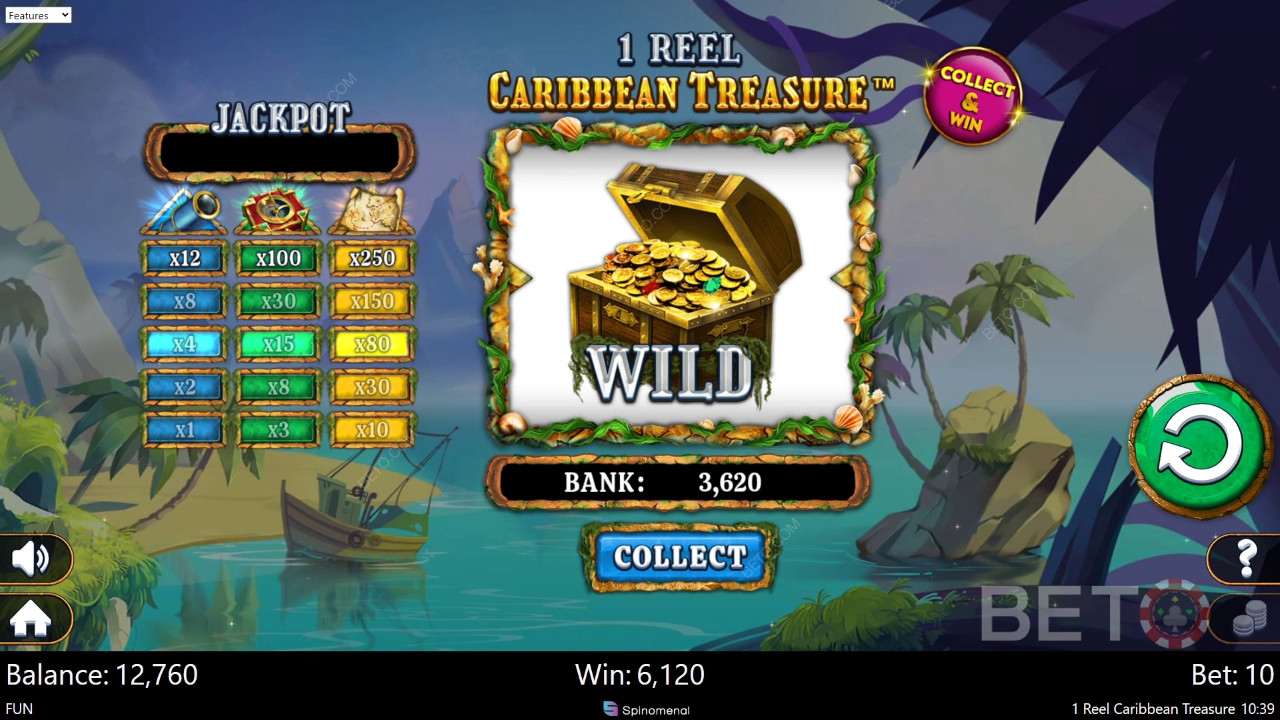 1 Reel Caribbean Treasure Überprüfung durch BETO Slots