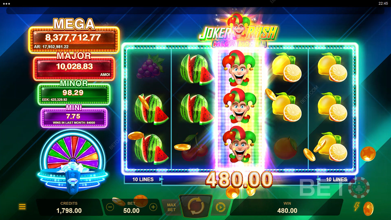 Joker Rush Mega Moolah Überprüfung durch BETO Slots