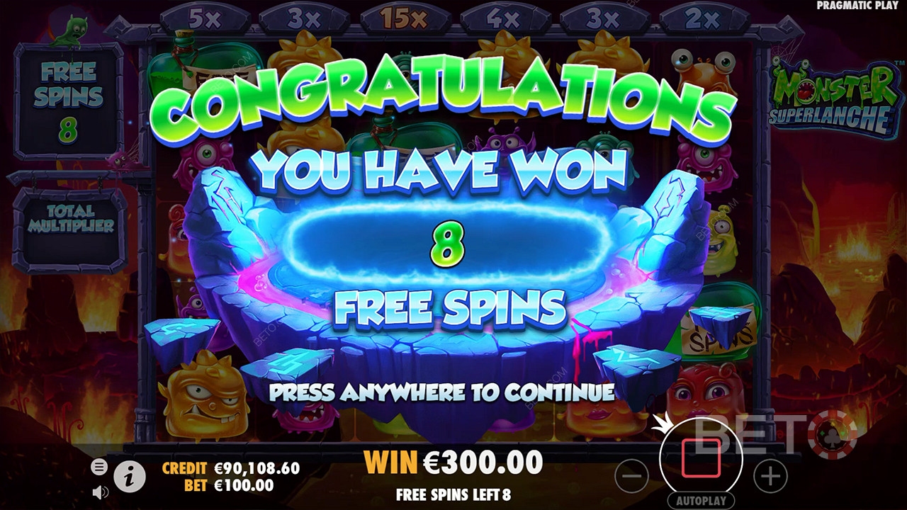Gewinnen Sie das 5.000-fache Ihres Einsatzes im Monster Superlanche Slot!