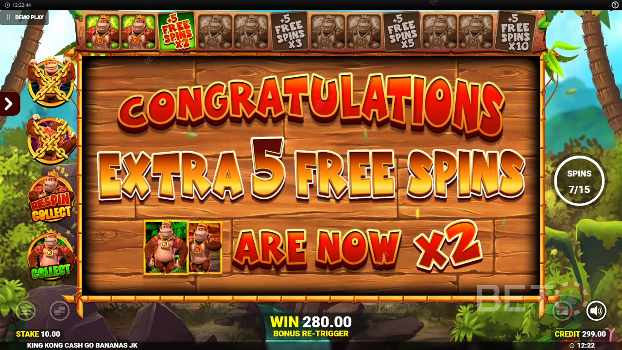 Gewinnen Sie das 50.000-fache Ihres Einsatzes in der King Kong Cash Go Bananas Slot Machine!