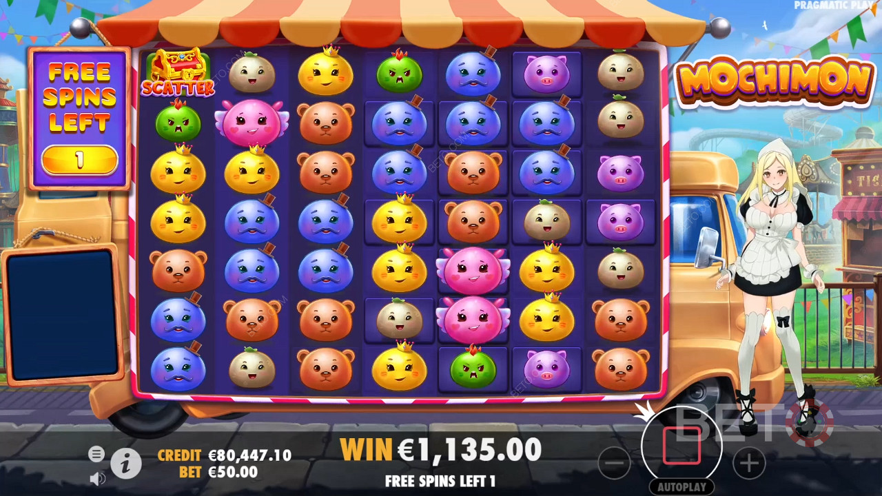 Holen Sie sich am Online-Spielautomaten Mochimon Multiplikatoren im Wert von bis zu 128x