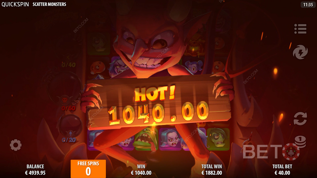 Scatter Monsters Überprüfung durch BETO Slots