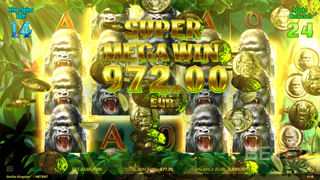 Ein Super-Mega-Gewinn beim Online-Spielautomaten Gorilla Kingdom