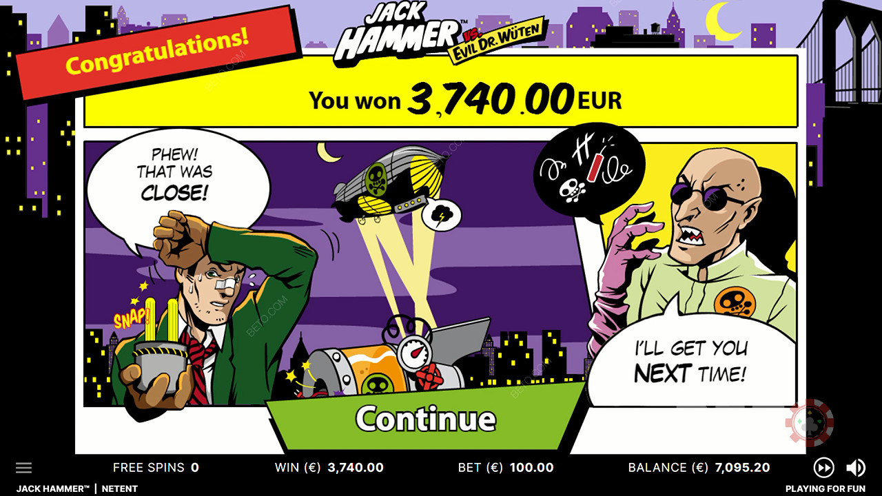 Genießen Sie große Gewinne und eine tolle Geschichte im Jack Hammer Online-Spielautomaten