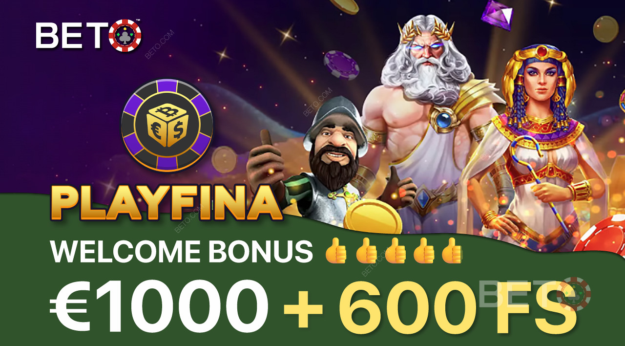 Playfina bietet einen enormen Willkommensbonus, um neue Spieler anzulocken.