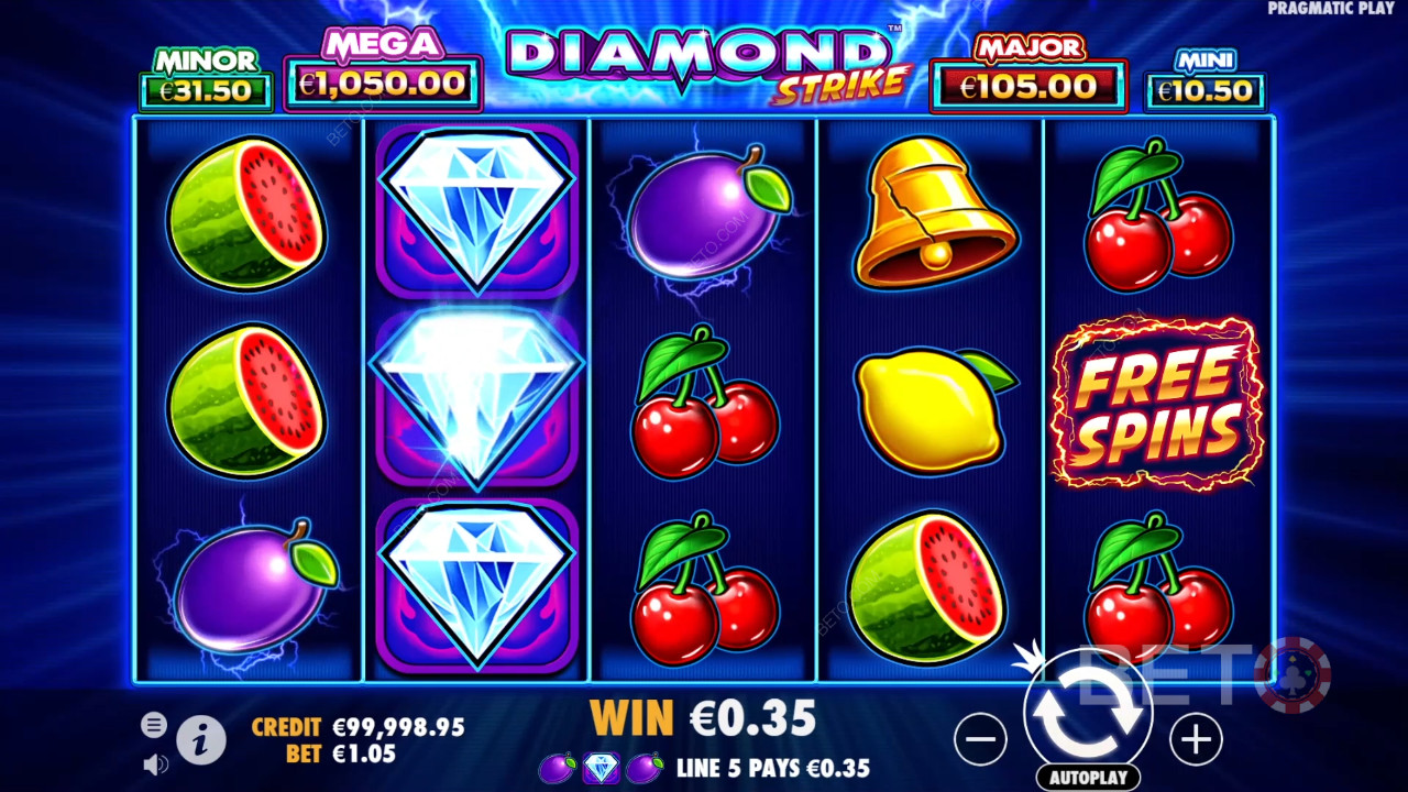 Die Bonusfunktionen in Diamond Strike werden erklärt von Pragmatic Play