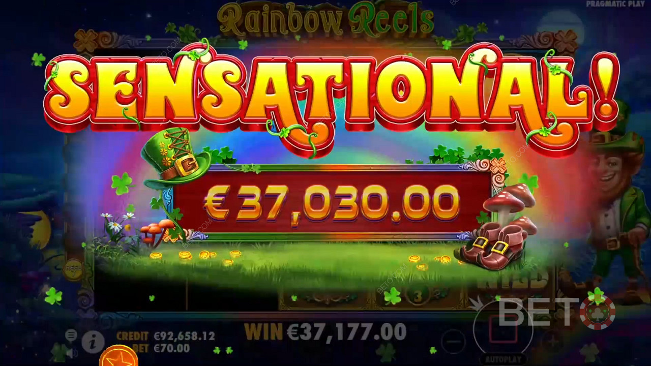 Gewinnen Sie das 5.000-fache Ihres Einsatzes beim Rainbow Reels Slot Online!