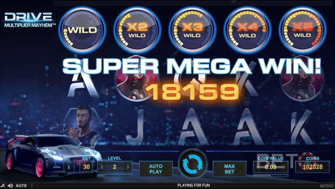 Bonusfunktionen wie Multiplier Wild bieten Ihnen die Chance, den SUPER MEGA WIN zu gewinnen.