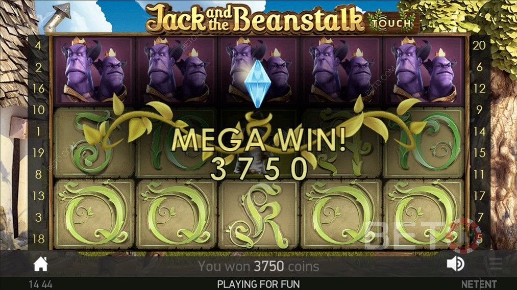 Ein lukrativer Mega-Gewinn in Jack and the Beanstalk