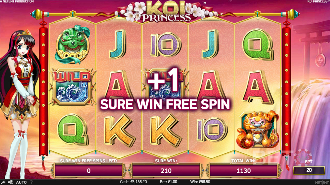 Gewinnen Sie ein Freispiel am Spielautomaten Koi Princess