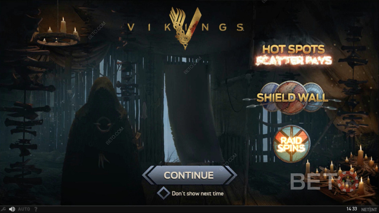 Startbildschirm von Vikings Online Slot