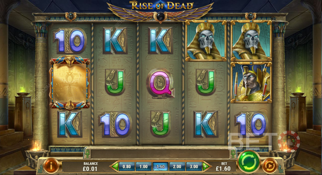 Rise of Dead - Ein nicht-progressiver Online-Spielautomat mit Scattern, Wilds, Bonusspielen und Freispielen.