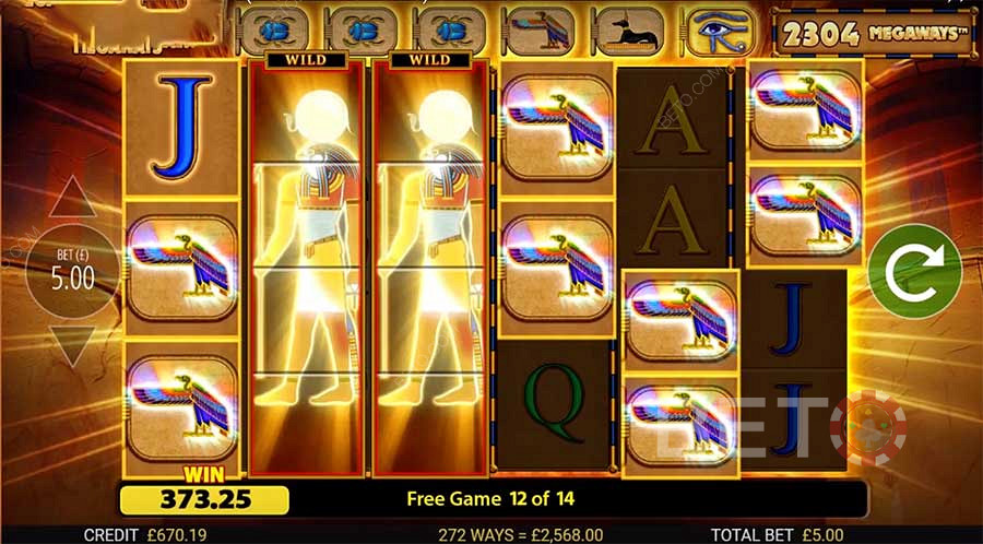 Gleichnamige Symbole in Eye of Horus Megaways können Ihnen enorme Gewinne bieten