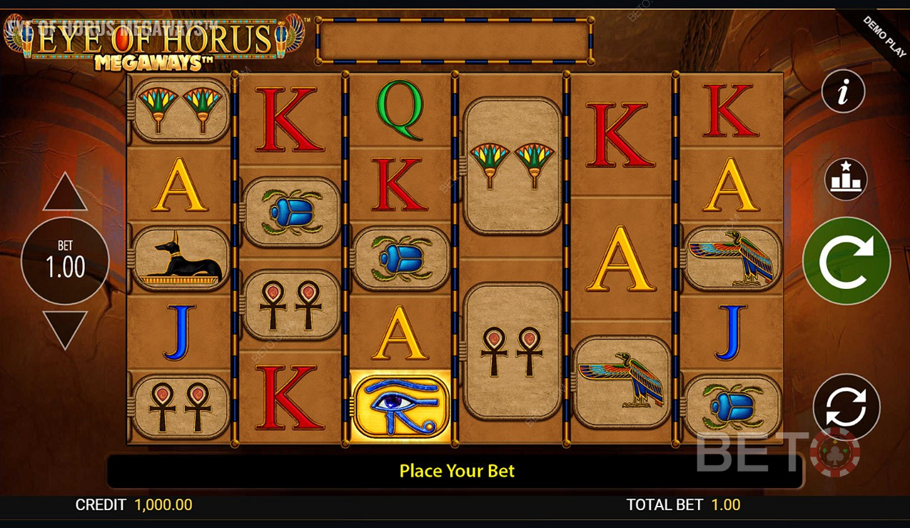 Bei Eye of Horus Megaways Online Slot gibt es insgesamt 15.625 Gewinnmöglichkeiten