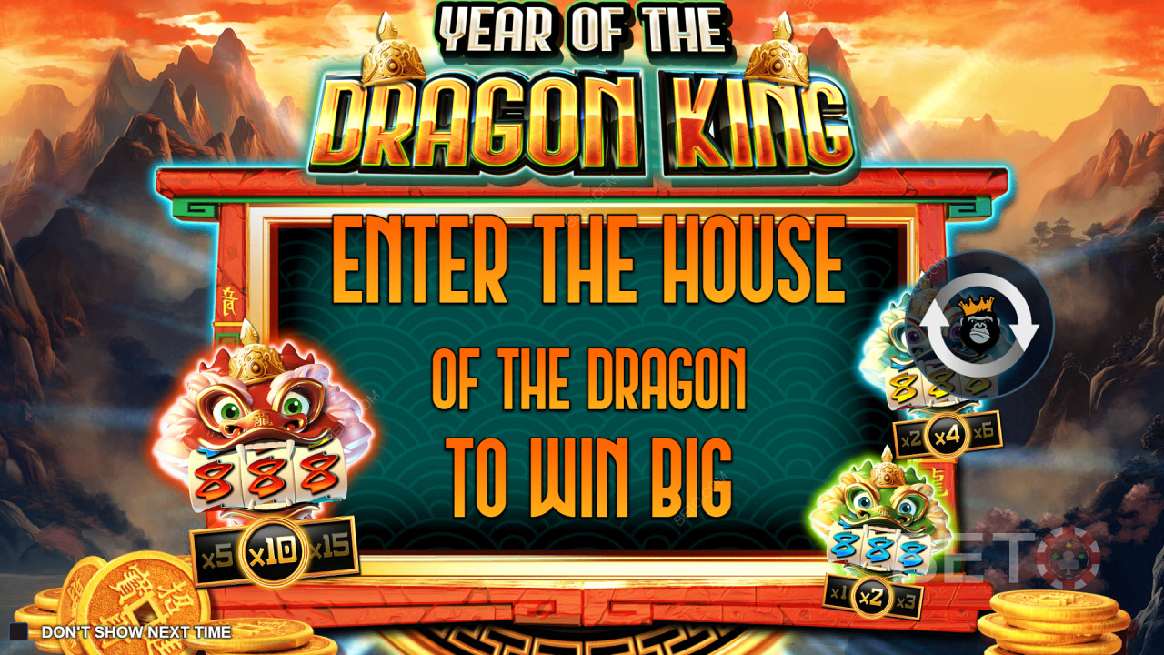 Genießen Sie bis zu 5 Mini-Spielautomaten in der Slotmaschine Year of the Dragon King