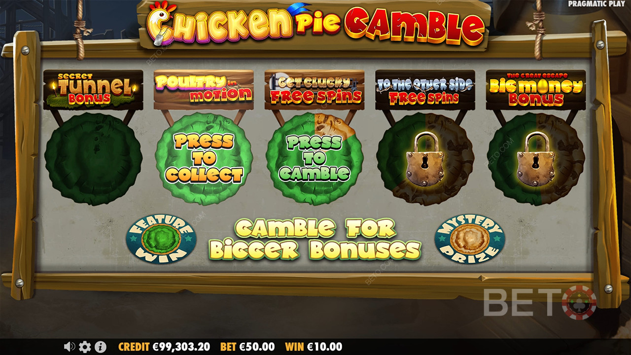 Erklärte Bonusfunktionen in The Great Chicken Escape von Pragmatic Play