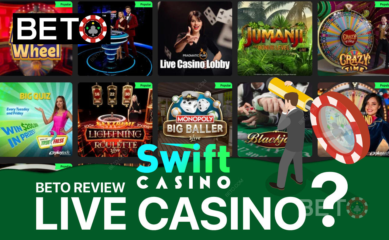 Swift Casino bietet Ihnen die Möglichkeit, Live-Casino-Spiele zu genießen