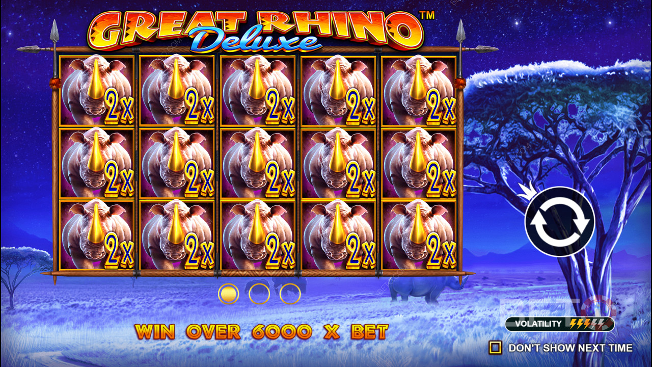 Gewinnen Sie das 6.242-fache Ihres Einsatzes im Great Rhino Deluxe Slot!
