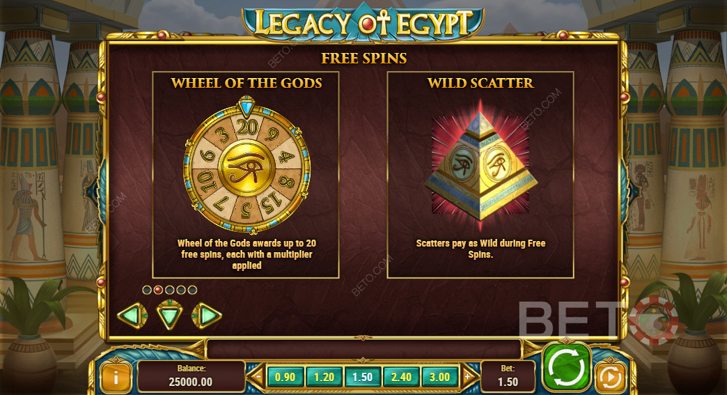 Besondere Merkmale in Legacy Of Egypt