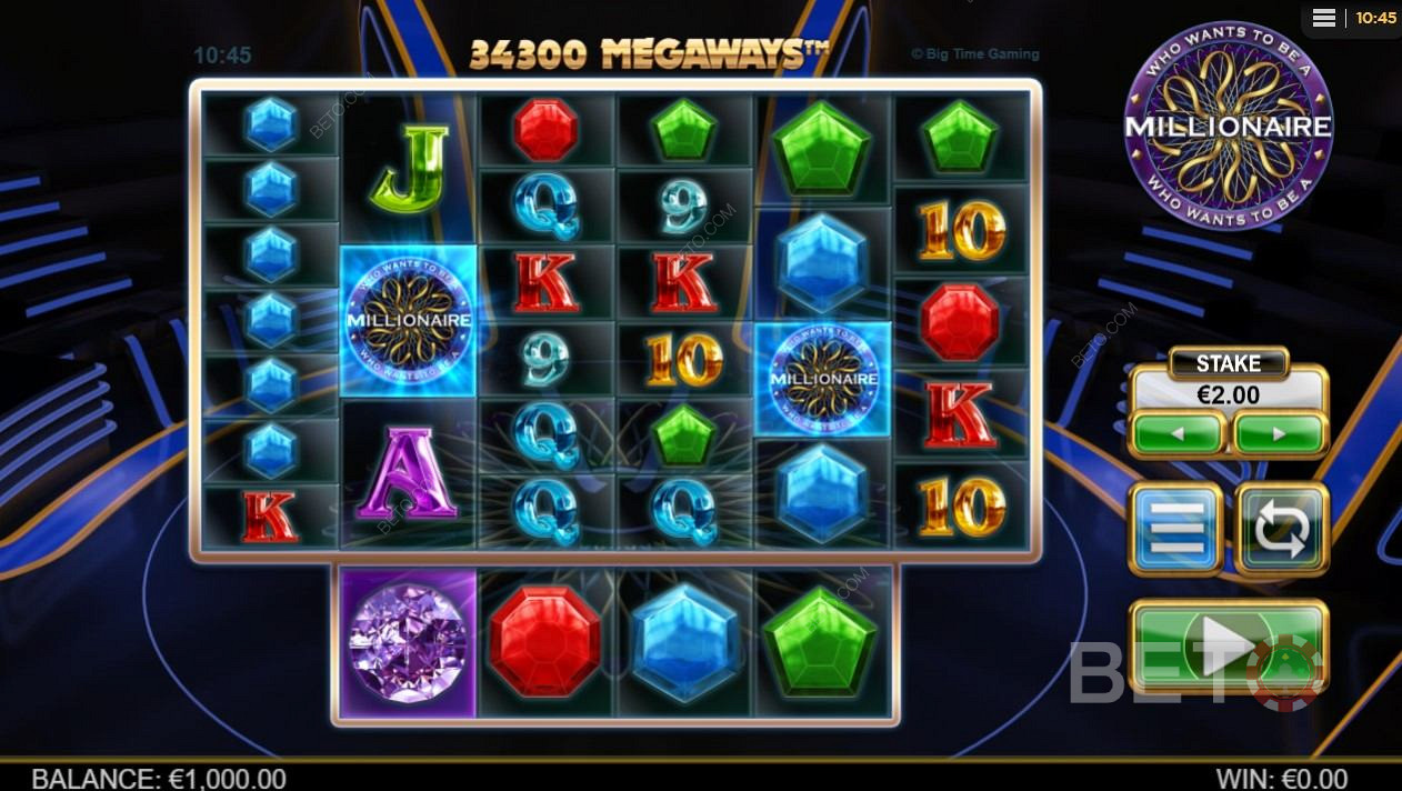 Das Grundlayout des Who Wants to be a Millionaire-Spielautomaten ist verführerisch