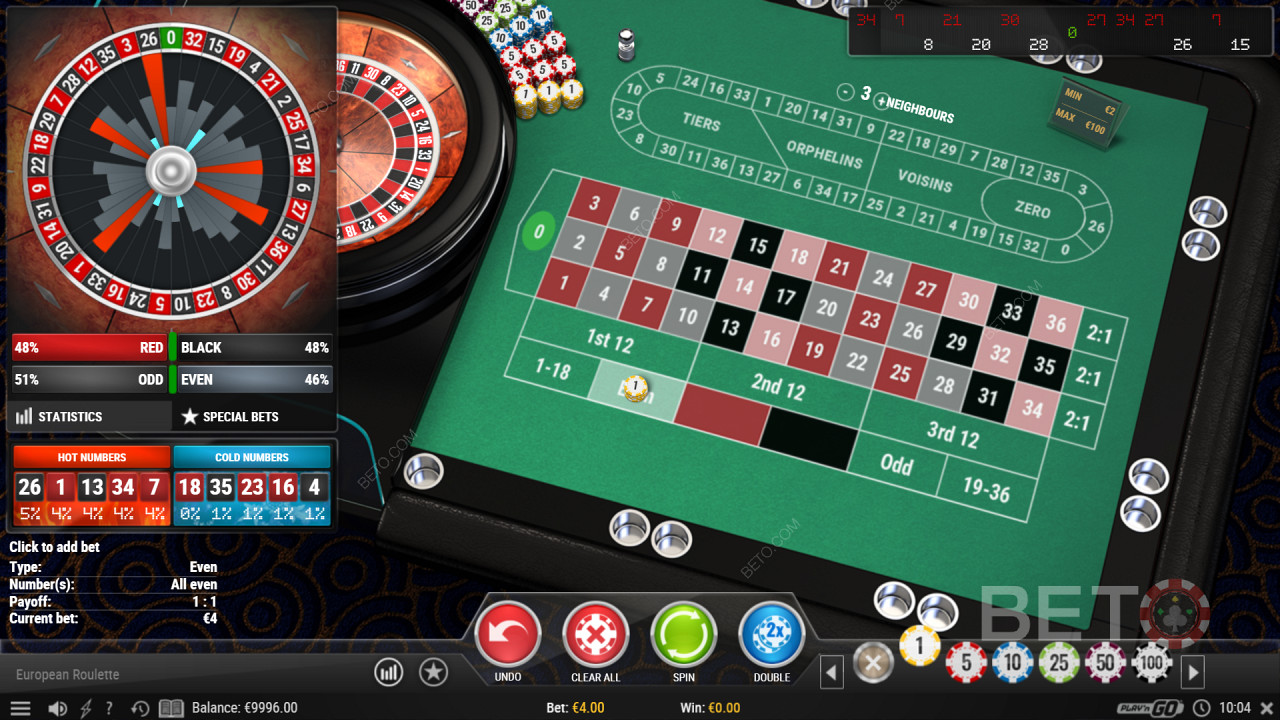 Statistiken im European Roulette Pro Casino Spiel ansehen