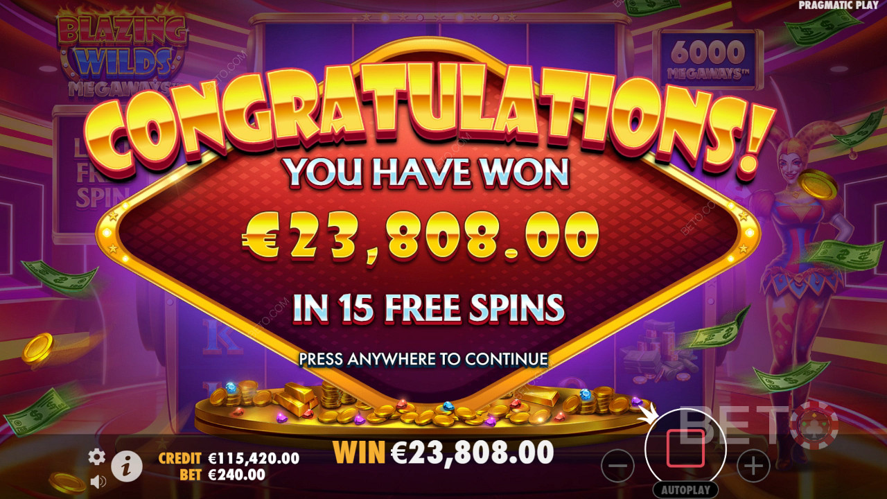 Gewinnen Sie das 10.000-fache Ihres Einsatzes im Blazing Wilds Megaways Video Slot!