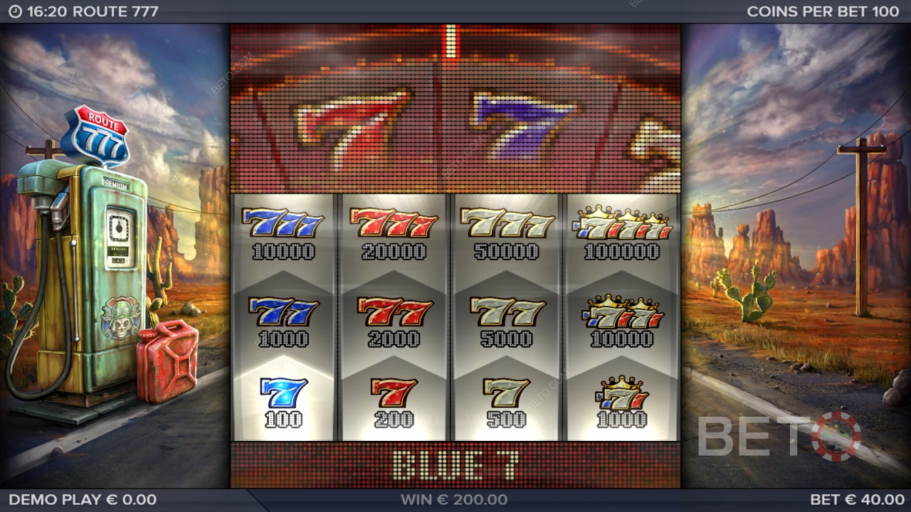 Gewinnen Sie das 4.000-fache Ihres Einsatzes beim Route 777 Slot Online!
