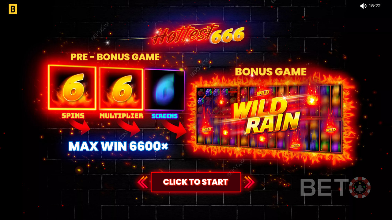 Bonusfunktionen erklärt in Hottest 666 von BGAMING