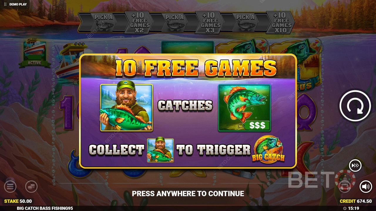 Bonus Features erklärt in Big Catch Bass Fishing von Blueprint