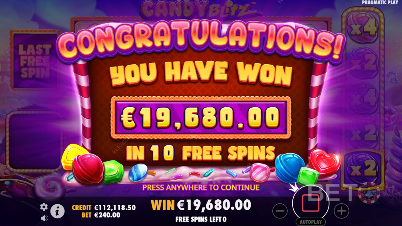 Erklärte Bonusfunktionen in Candy Blitz von Pragmatic Play