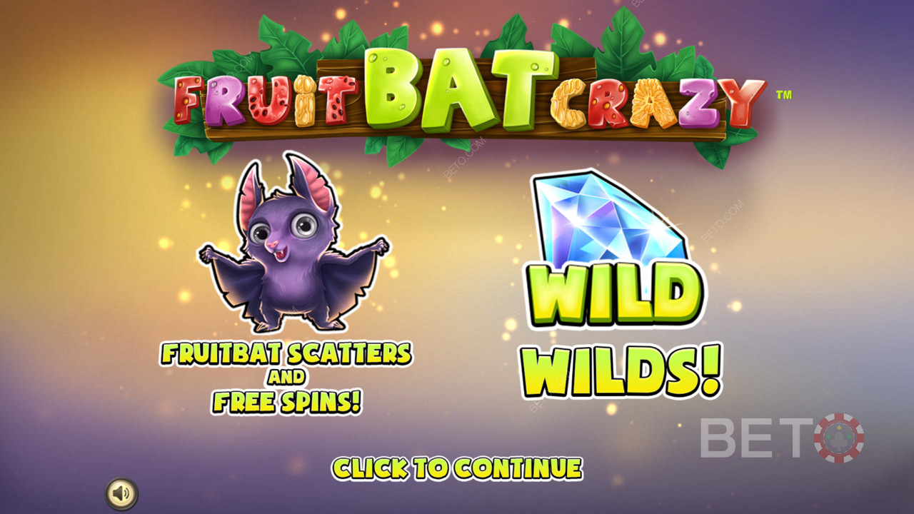 Intro-Bildschirm von Fruit Bat Crazy