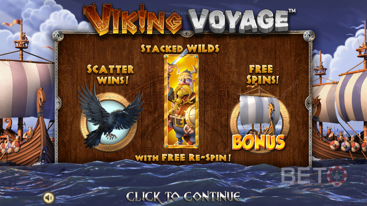 Genießen Sie mehrere leistungsstarke Bonusfunktionen und Freispiele am Spielautomaten Viking Voyage