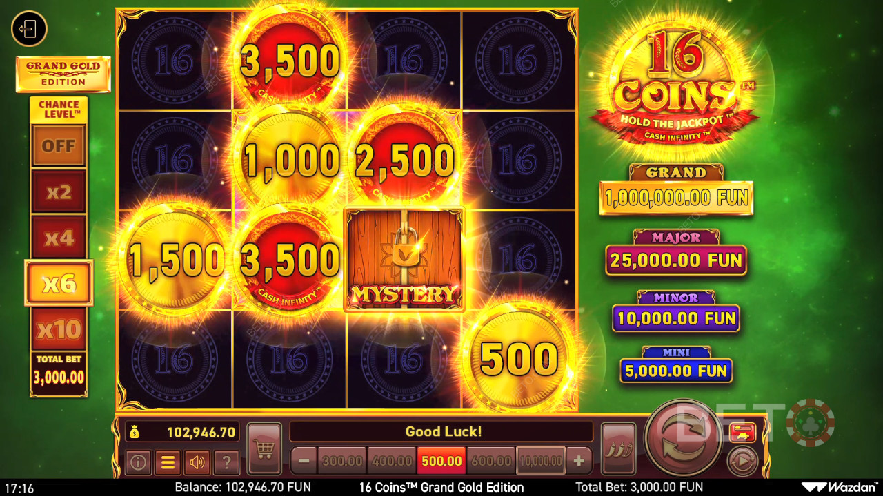 16 Münzen Grand Gold Edition Überprüfung durch BETO Slots