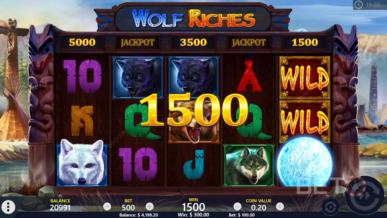 Abenteuerliche Slotmaschine Wolf Riches