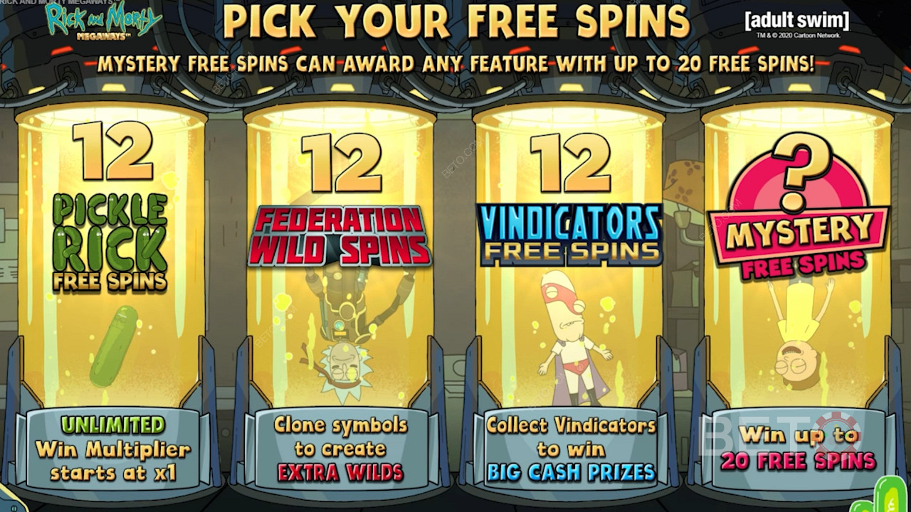 Wählen Sie aus verschiedenen Arten von Free Spins
