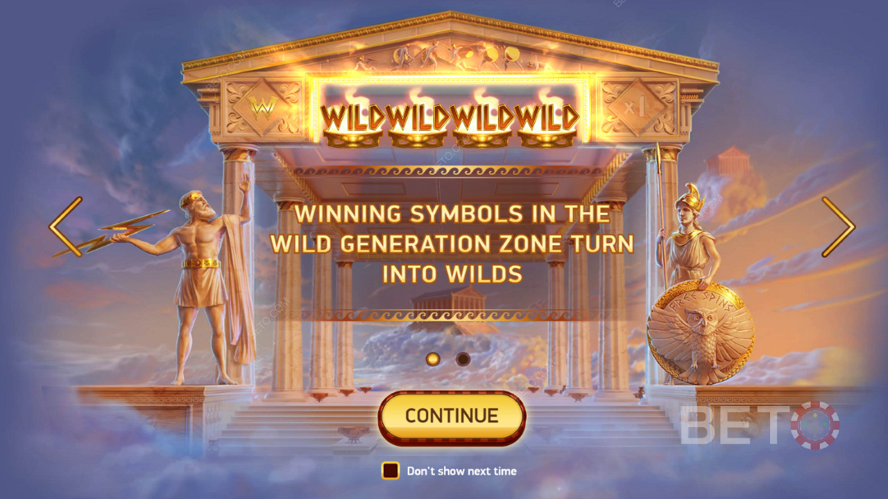 Alle Symbole, die an einem Gewinn in der Wild Generation Zone beteiligt sind, werden zu Wilds
