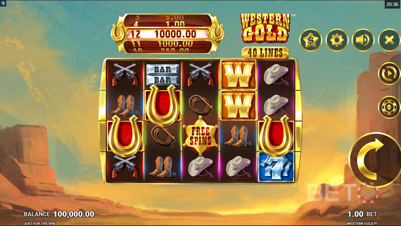 Western Gold, der Cowboy-Spielautomat von Just For The Win