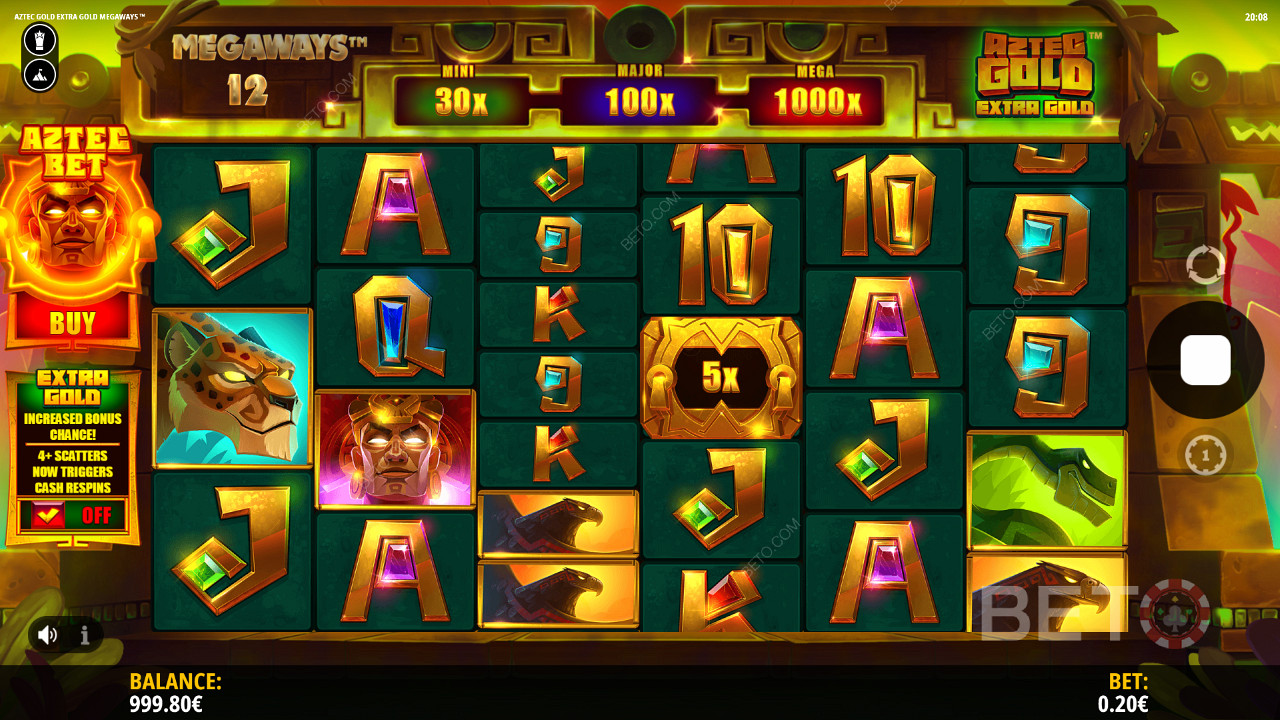 Aztec Gold Extra Gold Megaways Video-Spielautomat