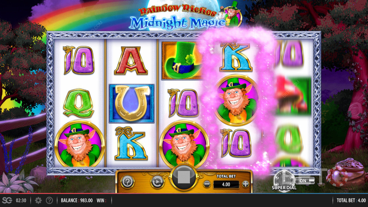 Rainbow Riches Midnight Magic von Barcrest mit einem Super Dial Bonus