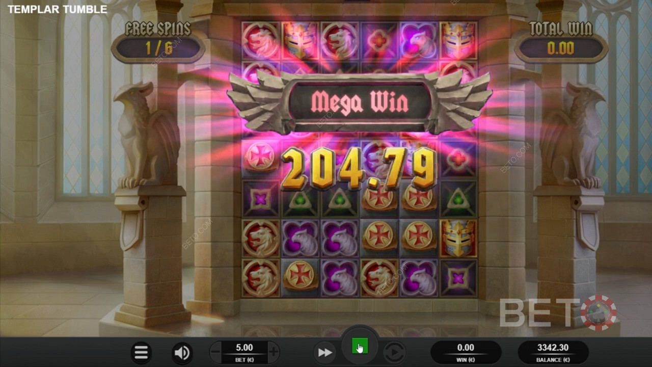 Mega-Gewinne im Spielautomaten Templar Tumble
